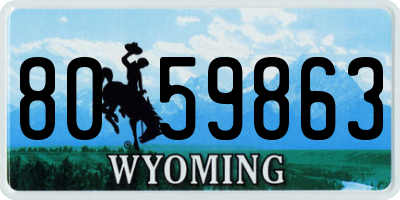 WY license plate 8059863