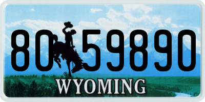 WY license plate 8059890