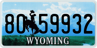 WY license plate 8059932