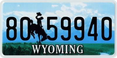 WY license plate 8059940