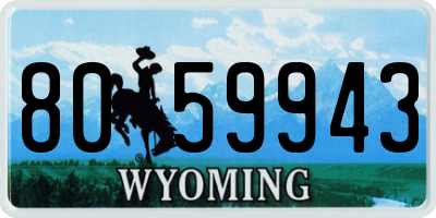 WY license plate 8059943