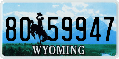 WY license plate 8059947