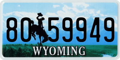 WY license plate 8059949