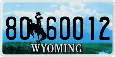 WY license plate 8060012
