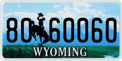 WY license plate 8060060