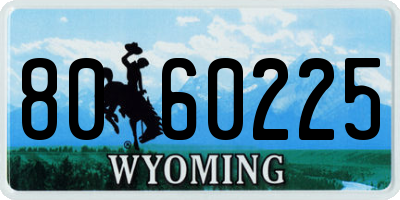 WY license plate 8060225