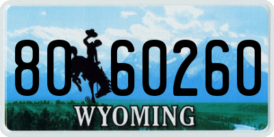 WY license plate 8060260