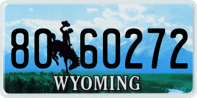 WY license plate 8060272
