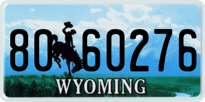 WY license plate 8060276