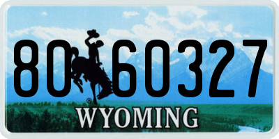 WY license plate 8060327