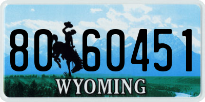 WY license plate 8060451