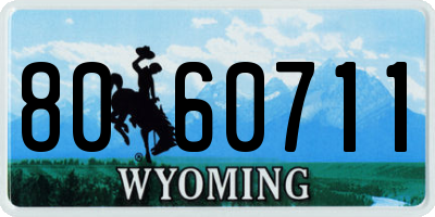 WY license plate 8060711