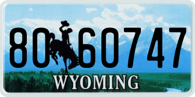 WY license plate 8060747