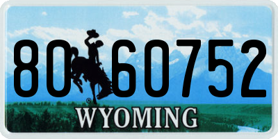 WY license plate 8060752