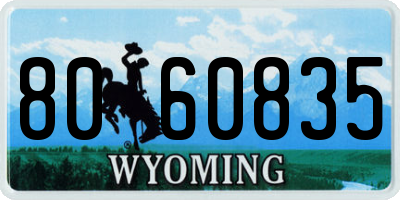 WY license plate 8060835