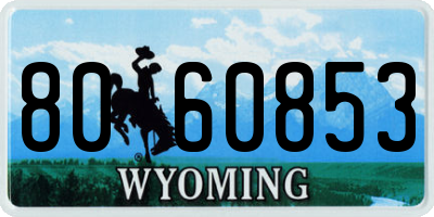 WY license plate 8060853