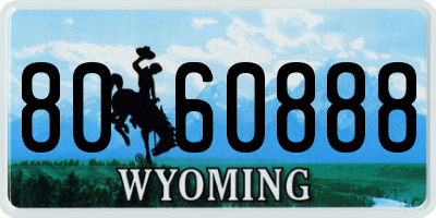 WY license plate 8060888