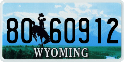 WY license plate 8060912