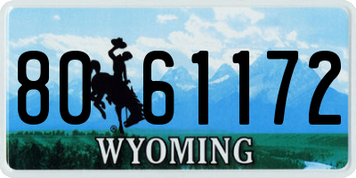 WY license plate 8061172