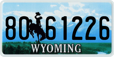 WY license plate 8061226