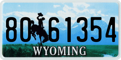 WY license plate 8061354
