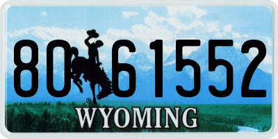 WY license plate 8061552