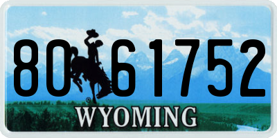 WY license plate 8061752