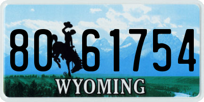 WY license plate 8061754