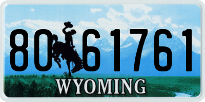 WY license plate 8061761