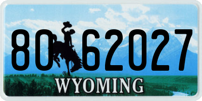 WY license plate 8062027