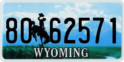 WY license plate 8062571