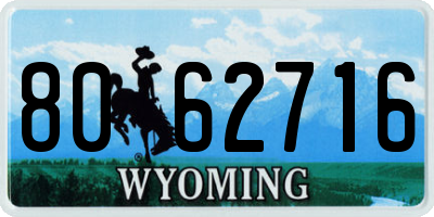 WY license plate 8062716