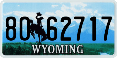 WY license plate 8062717