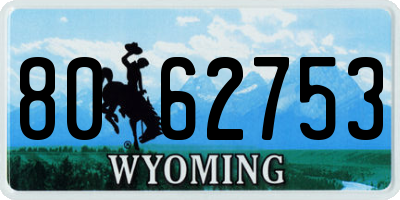 WY license plate 8062753