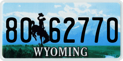 WY license plate 8062770