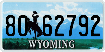 WY license plate 8062792