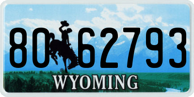 WY license plate 8062793