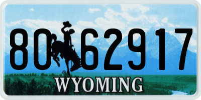 WY license plate 8062917
