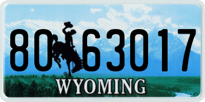 WY license plate 8063017