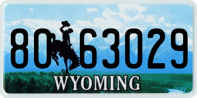 WY license plate 8063029
