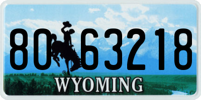 WY license plate 8063218