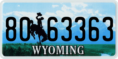WY license plate 8063363