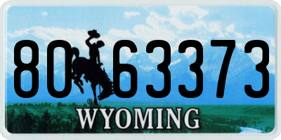 WY license plate 8063373