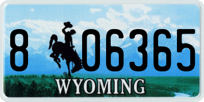 WY license plate 806365