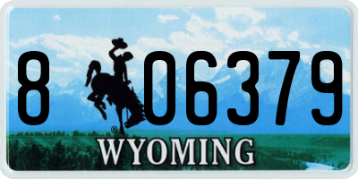 WY license plate 806379