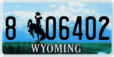 WY license plate 806402