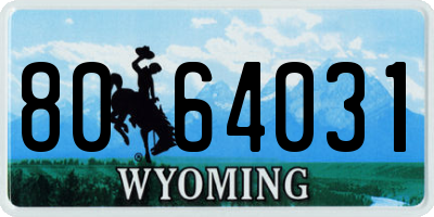 WY license plate 8064031