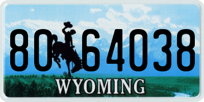 WY license plate 8064038