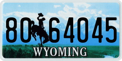 WY license plate 8064045