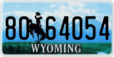 WY license plate 8064054